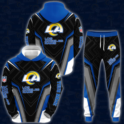 Los Angeles Rams Combo Hoodie And Sweatpants Custom Your Name, Sport Hoodie Sweatpants Set, Sport Gifts For Fans ETRG-62591