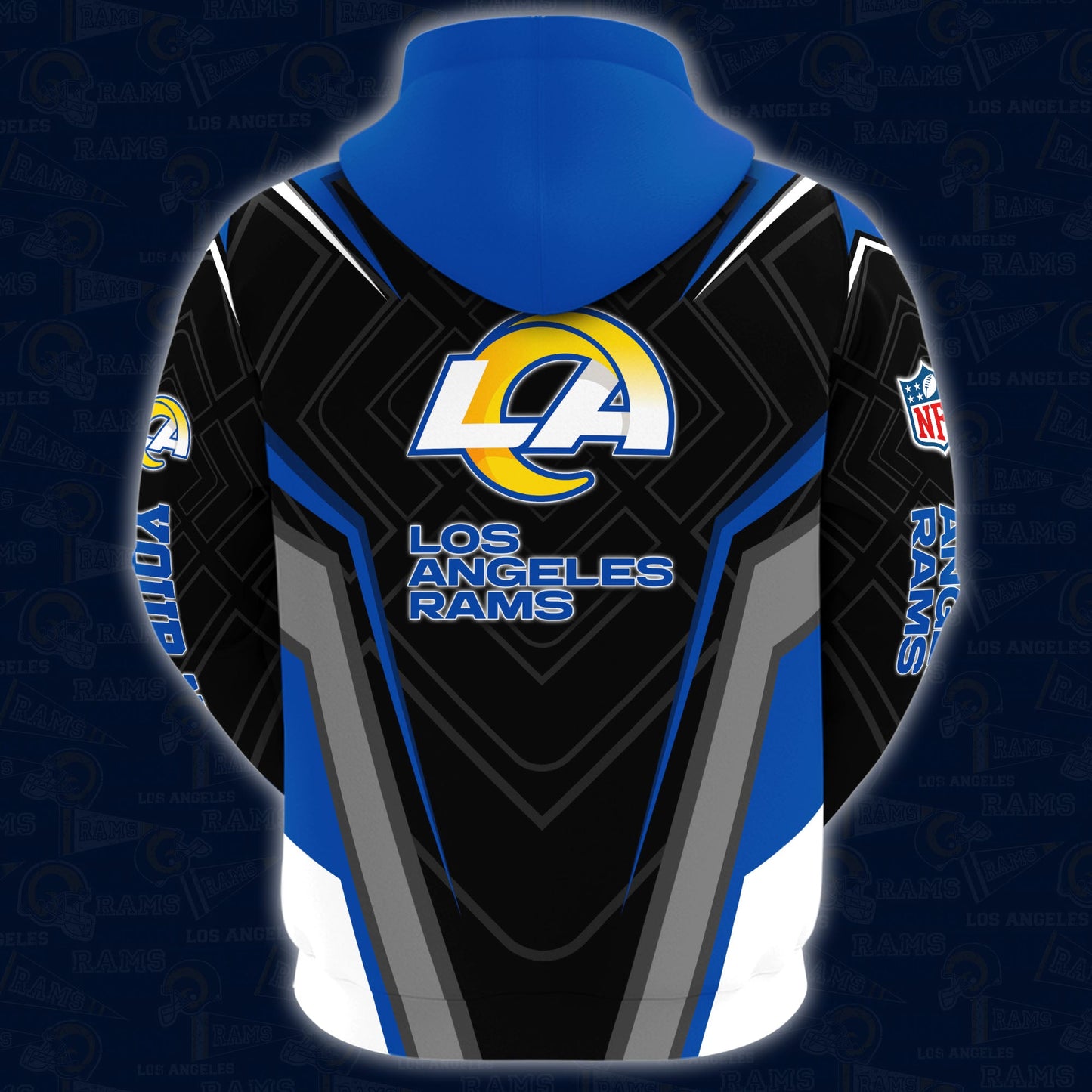 Los Angeles Rams Combo Hoodie And Sweatpants Custom Your Name, Sport Hoodie Sweatpants Set, Sport Gifts For Fans ETRG-62591