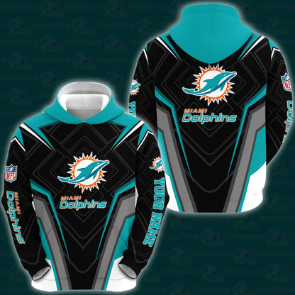 Miami Dolphins Combo Hoodie And Sweatpants Custom Your Name, Sport Hoodie Sweatpants Set, Sport Gifts For Fans ETRG-62591