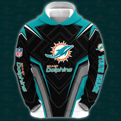 Miami Dolphins Combo Hoodie And Sweatpants Custom Your Name, Sport Hoodie Sweatpants Set, Sport Gifts For Fans ETRG-62591