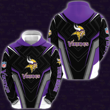 Minnesota Vikings Combo Hoodie And Sweatpants Custom Your Name, Sport Hoodie Sweatpants Set, Sport Gifts For Fans ETRG-62591