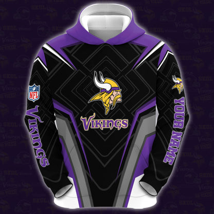 Minnesota Vikings Combo Hoodie And Sweatpants Custom Your Name, Sport Hoodie Sweatpants Set, Sport Gifts For Fans ETRG-62591