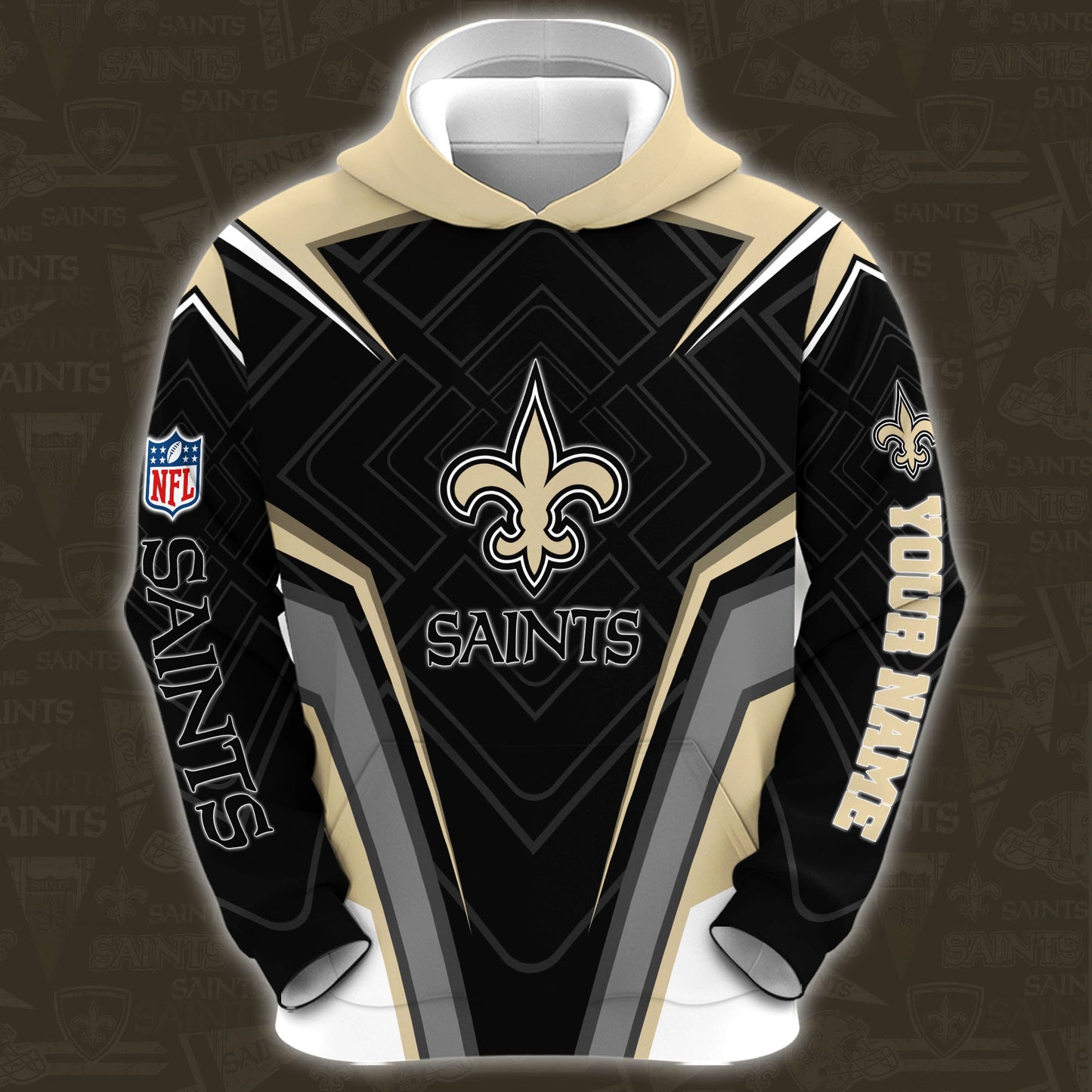 New Orleans Saints Combo Hoodie And Sweatpants Custom Your Name, Sport Hoodie Sweatpants Set, Sport Gifts For Fans ETRG-62591