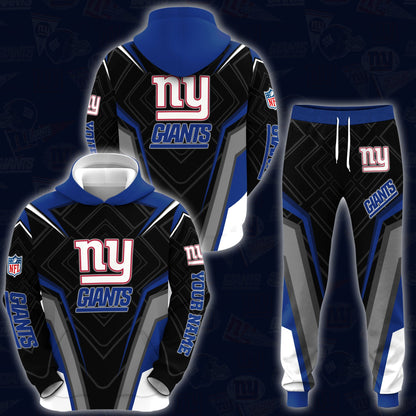 New York Giants Combo Hoodie And Sweatpants Custom Your Name, Sport Hoodie Sweatpants Set, Sport Gifts For Fans ETRG-62591