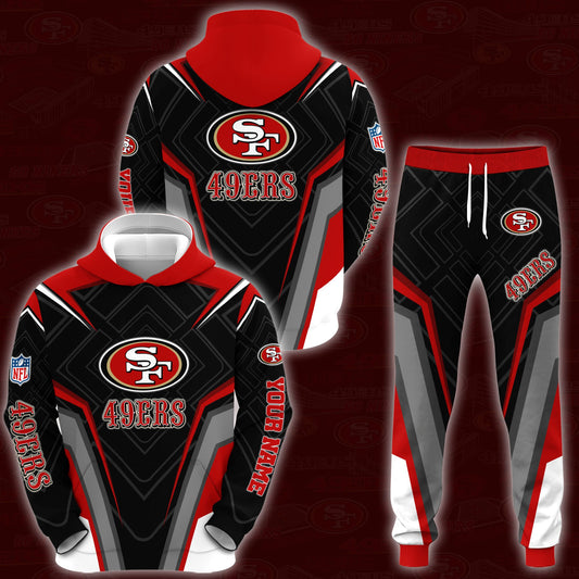 6 Best Selling San Francisco 49ers Combo Hoodie And Sweatpants Custom Your Name, Sport Hoodie Sweatpants Set, Sport Gifts For Fans ETRG-62591