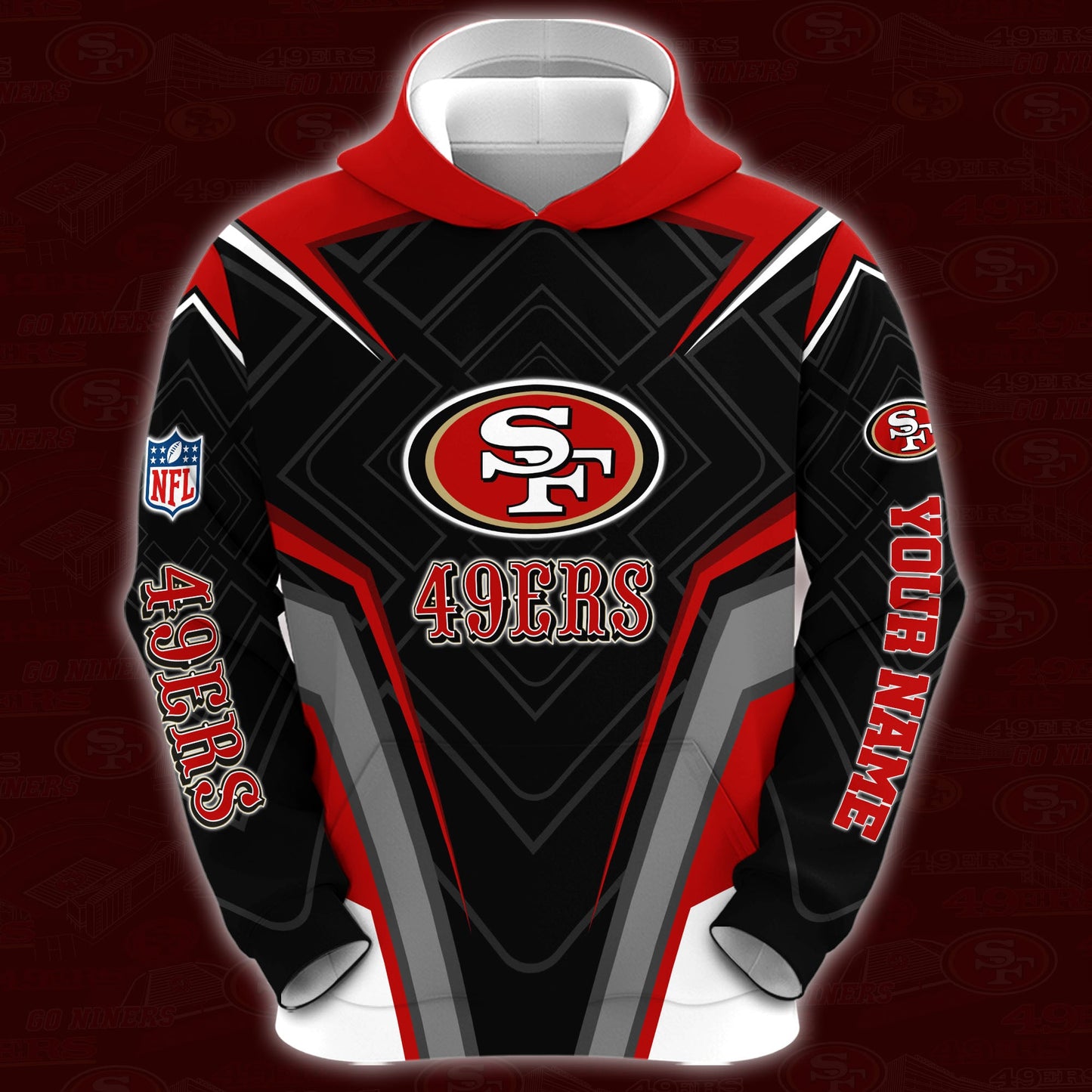 6 Best Selling San Francisco 49ers Combo Hoodie And Sweatpants Custom Your Name, Sport Hoodie Sweatpants Set, Sport Gifts For Fans ETRG-62591