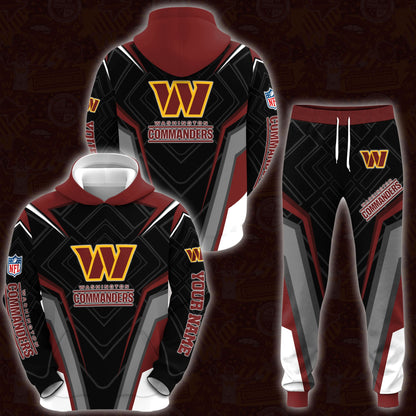 Washington Commanders Combo Hoodie And Sweatpants Custom Your Name, Sport Hoodie Sweatpants Set, Sport Gifts For Fans ETRG-62591