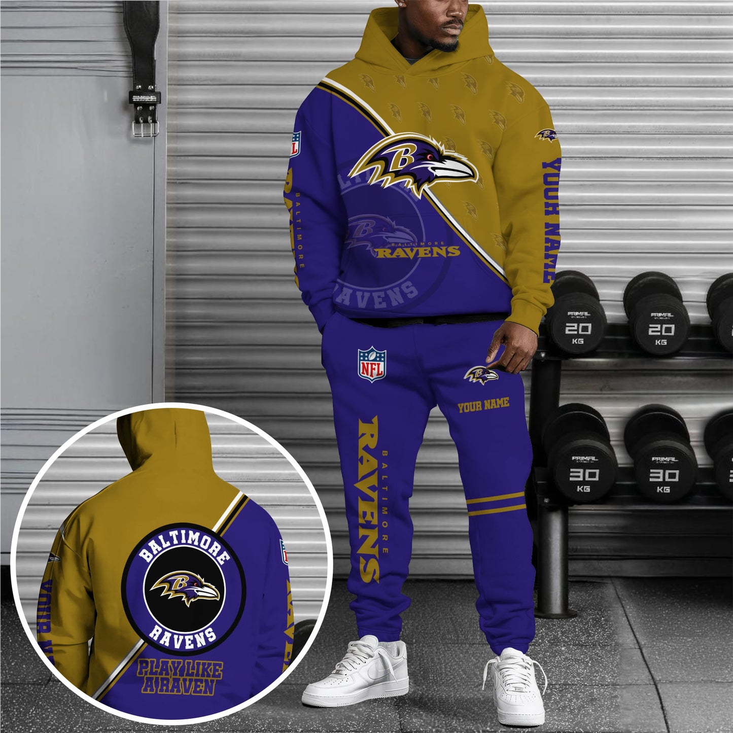 Baltimore Ravens Combo Hoodie And Sweatpants Custom Your Name, Sport Clothings, Sport Gifts ETRG-62940