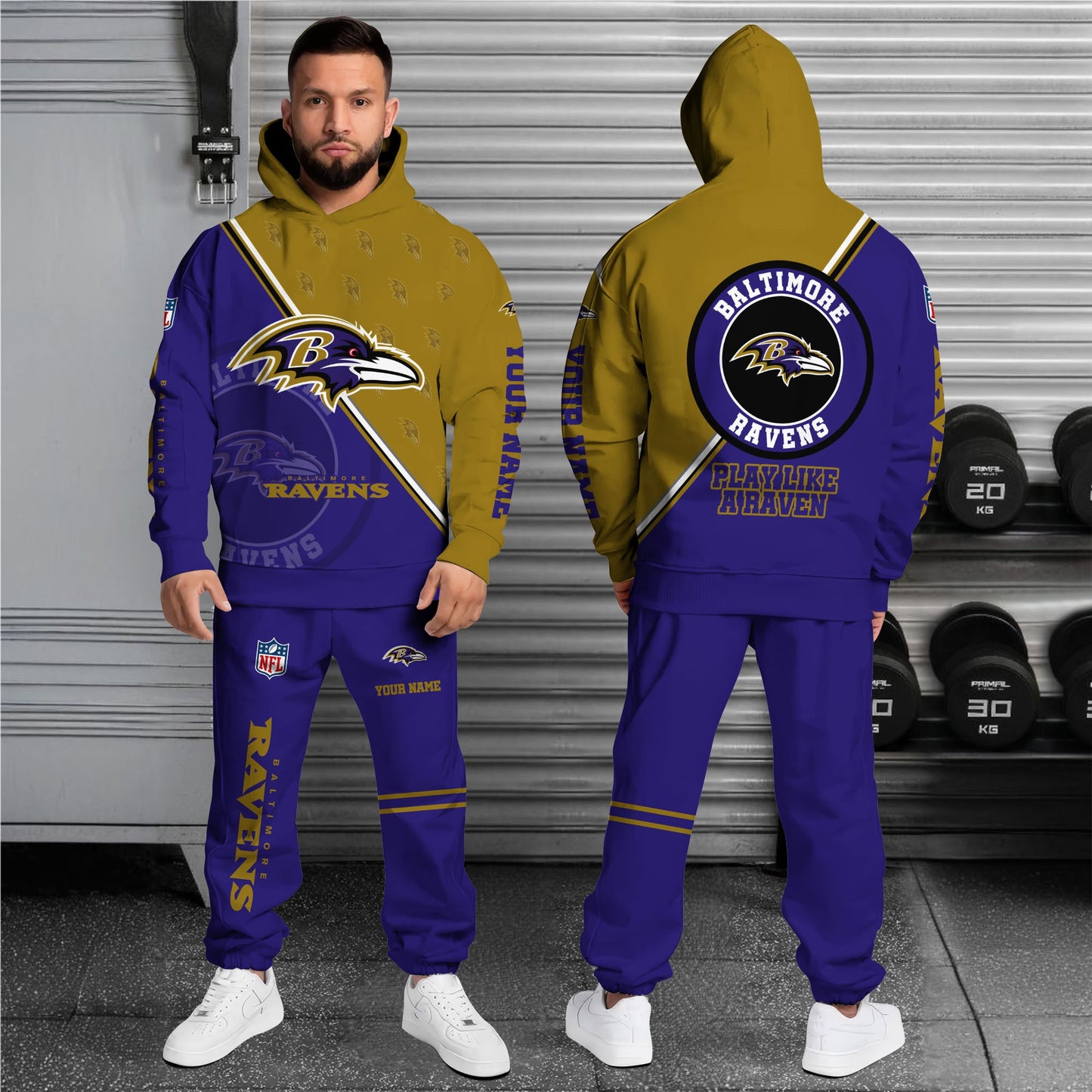 Baltimore Ravens Combo Hoodie And Sweatpants Custom Your Name, Sport Clothings, Sport Gifts ETRG-62940