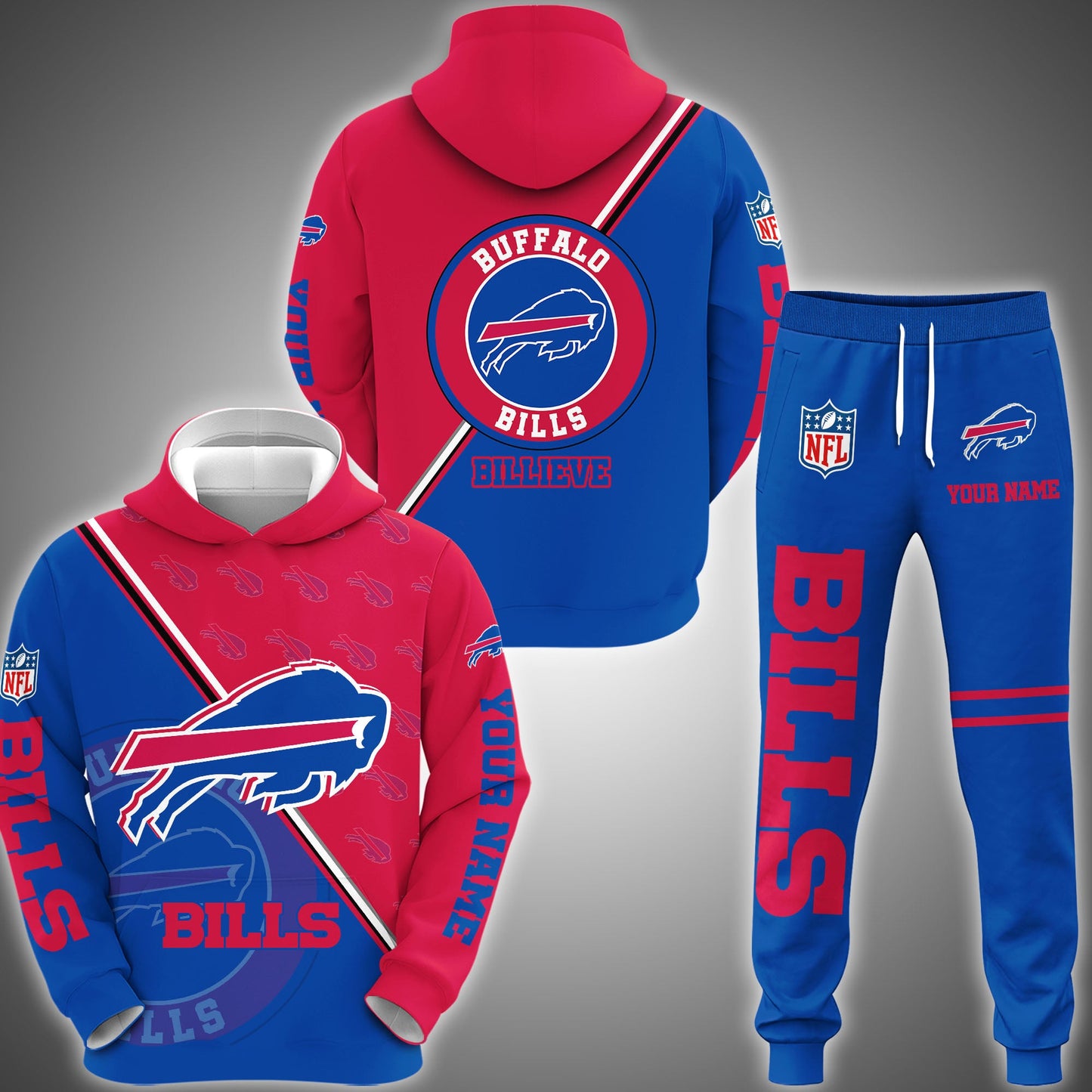Buffalo Bills Combo Hoodie And Sweatpants Custom Your Name, Sport Clothings, Sport Gifts ETRG-62940