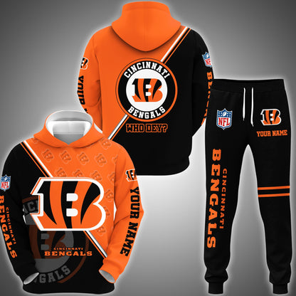Cincinnati Bengals Combo Hoodie And Sweatpants Custom Your Name, Sport Clothings, Sport Gifts ETRG-62940