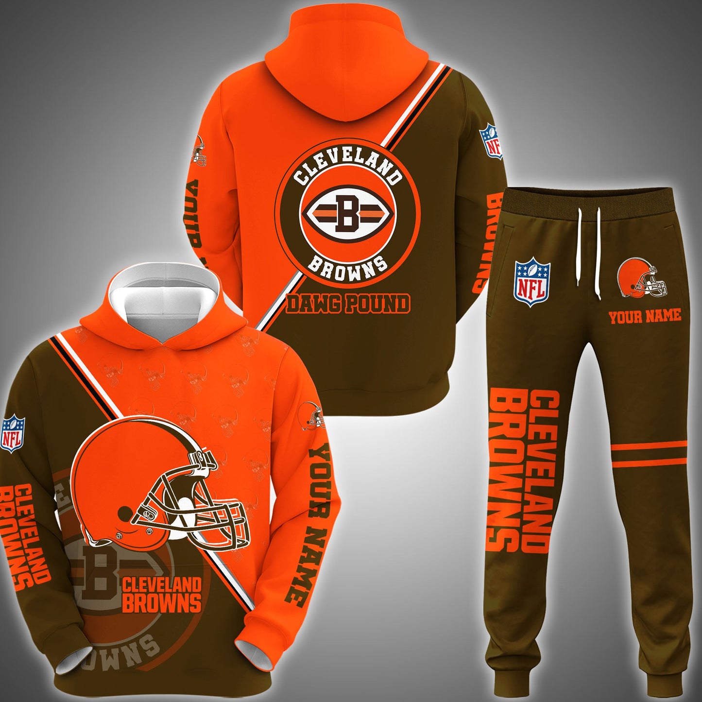 Cleveland Browns Combo Hoodie And Sweatpants Custom Your Name, Sport Clothings, Sport Gifts ETRG-62940