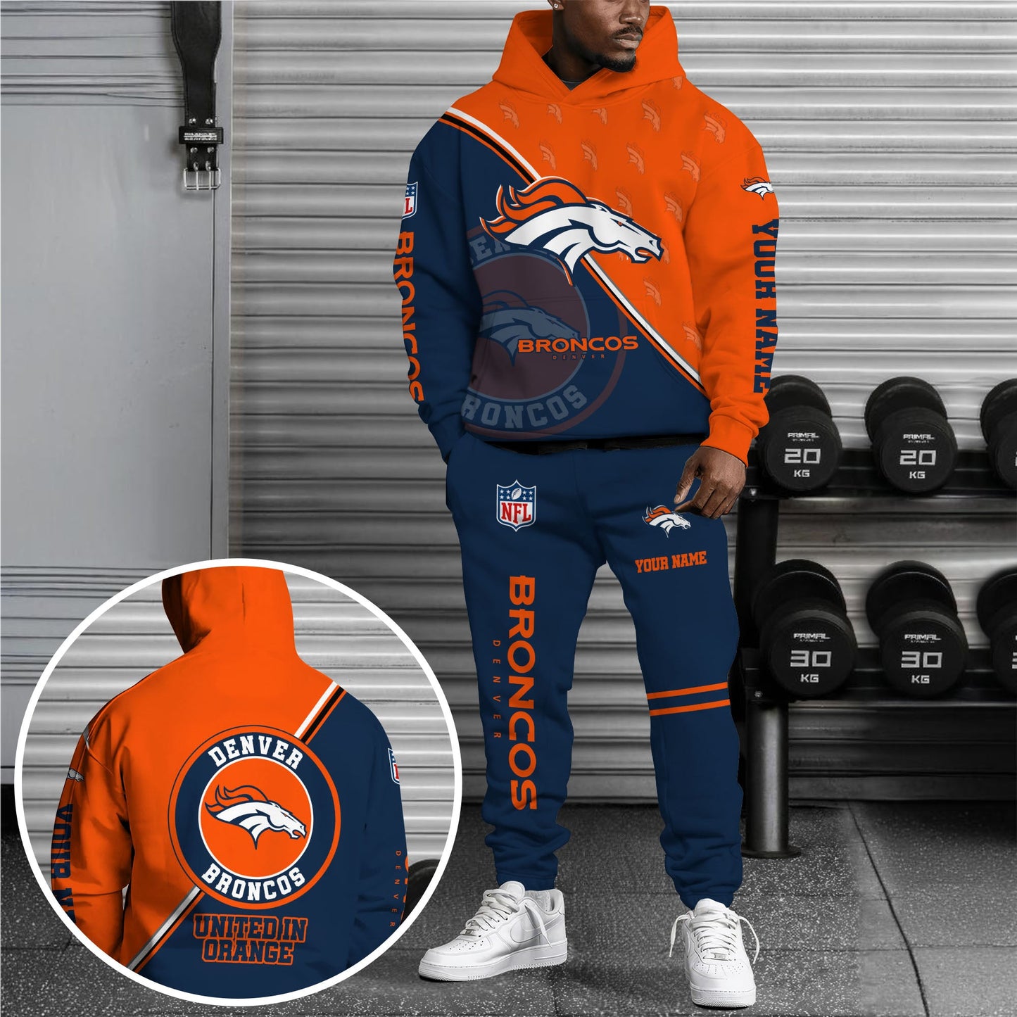 Denver Broncos Combo Hoodie And Sweatpants Custom Your Name, Sport Clothings, Sport Gifts ETRG-62940