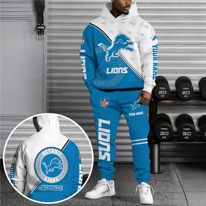 Detroit Lions Combo Hoodie And Sweatpants Custom Your Name, Sport Clothings, Sport Gifts ETRG-62940