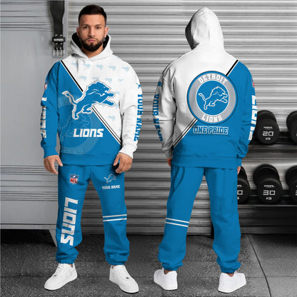 Detroit Lions Combo Hoodie And Sweatpants Custom Your Name, Sport Clothings, Sport Gifts ETRG-62940