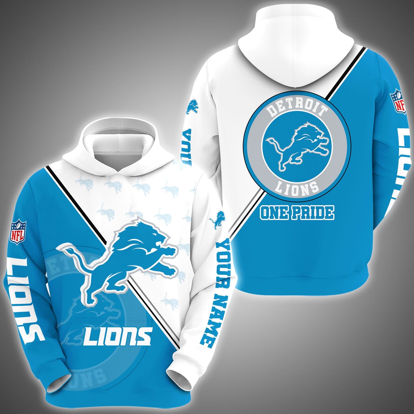 Detroit Lions Combo Hoodie And Sweatpants Custom Your Name, Sport Clothings, Sport Gifts ETRG-62940