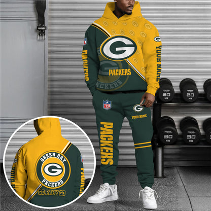 Green Bay Packers Combo Hoodie And Sweatpants Custom Your Name, Sport Clothings, Sport Gifts ETRG-62940