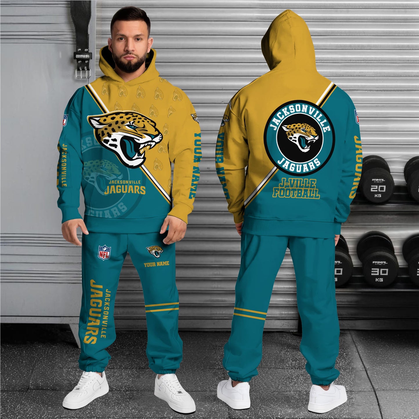 Jacksonville Jaguars Combo Hoodie And Sweatpants Custom Your Name, Sport Clothings, Sport Gifts ETRG-62940