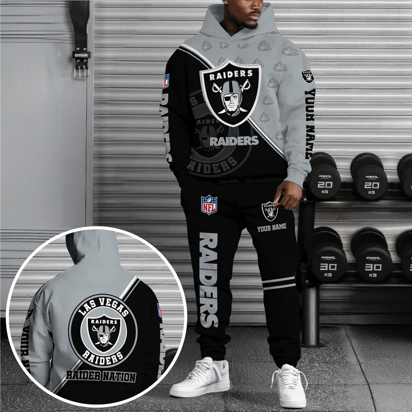 5 Best Selling Las Vegas Raiders Combo Hoodie And Sweatpants Custom Your Name, Sport Clothings, Sport Gifts ETRG-62940