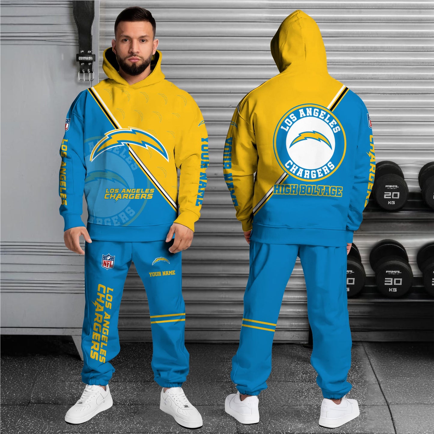 Los Angeles Chargers Combo Hoodie And Sweatpants Custom Your Name, Sport Clothings, Sport Gifts ETRG-62940