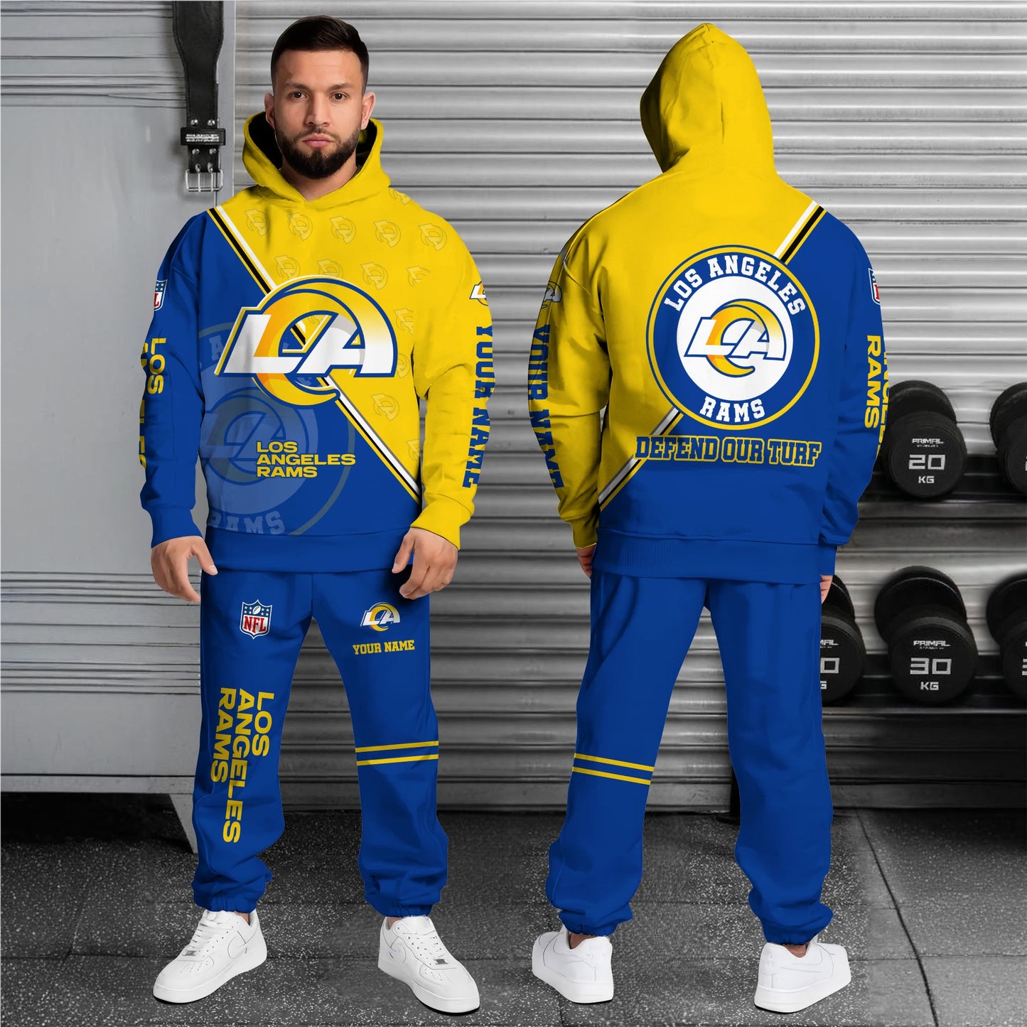 Los Angeles Rams Combo Hoodie And Sweatpants Custom Your Name, Sport Clothings, Sport Gifts ETRG-62940