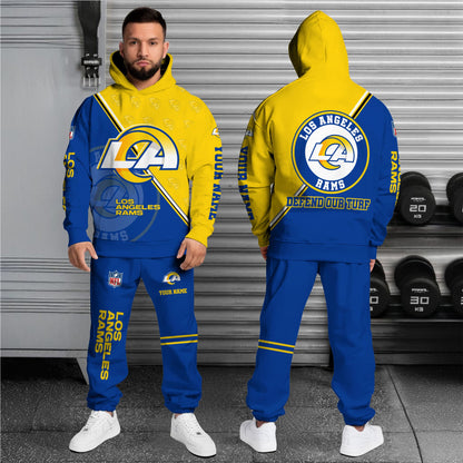 Los Angeles Rams Combo Hoodie And Sweatpants Custom Your Name, Sport Clothings, Sport Gifts ETRG-62940