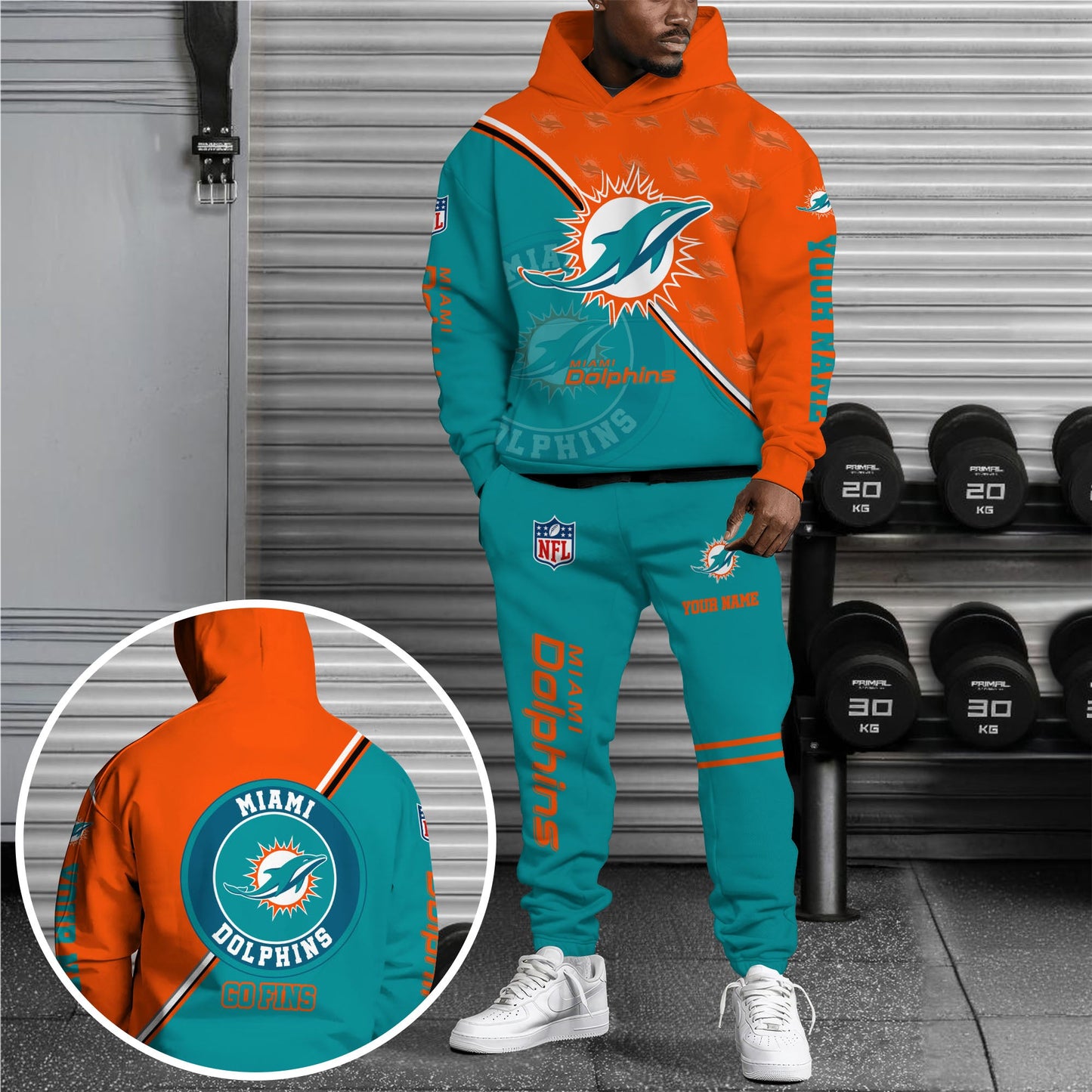 Miami Dolphins Combo Hoodie And Sweatpants Custom Your Name, Sport Clothings, Sport Gifts ETRG-62940
