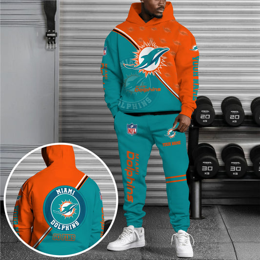 Miami Dolphins Combo Hoodie And Sweatpants Custom Your Name, Sport Clothings, Sport Gifts ETRG-62940