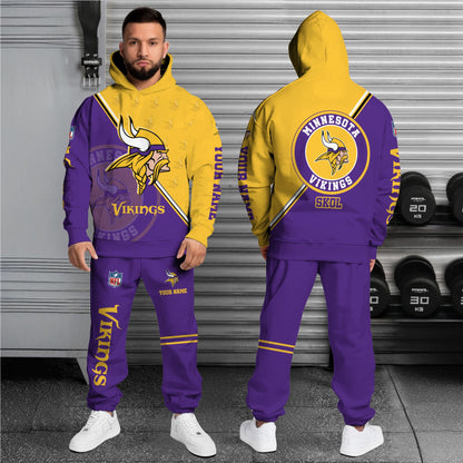 Minnesota Vikings Combo Hoodie And Sweatpants Custom Your Name, Sport Clothings, Sport Gifts ETRG-62940