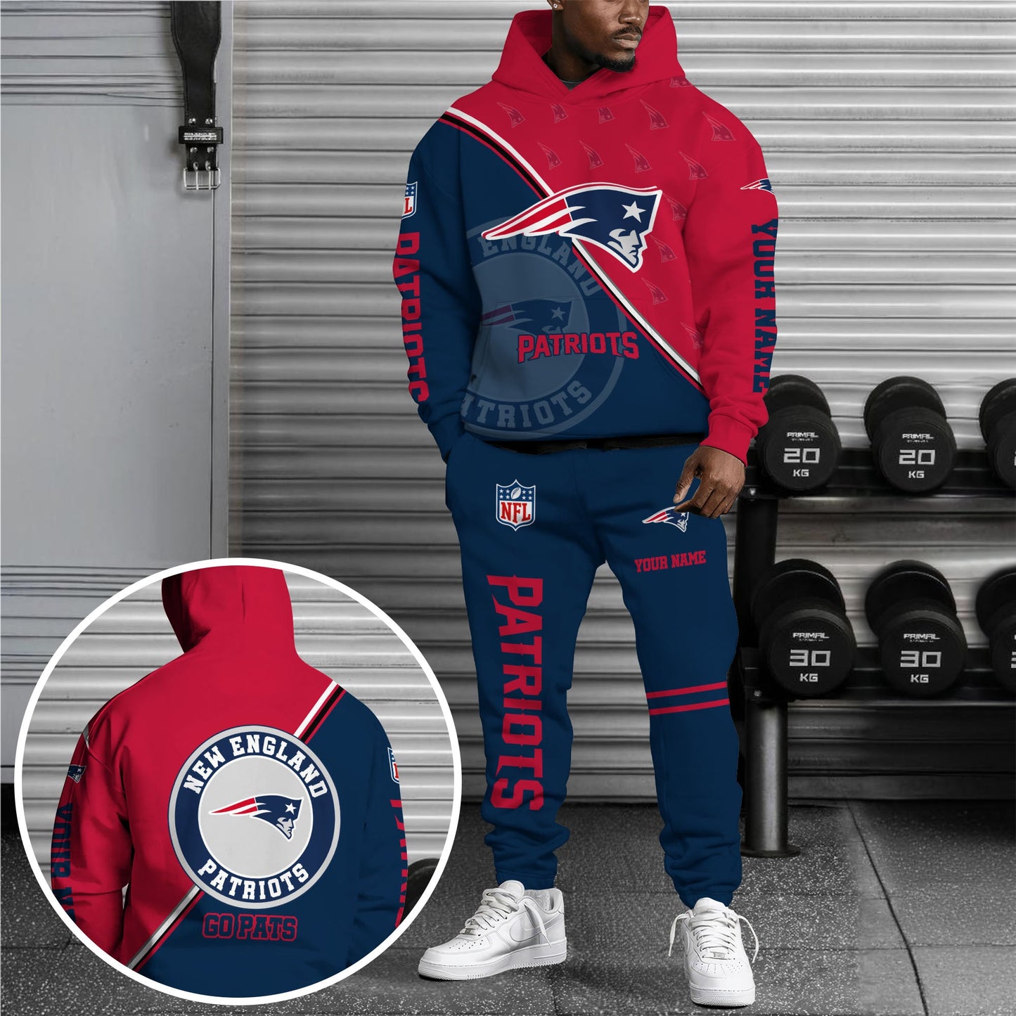 New England Patriots Combo Hoodie And Sweatpants Custom Your Name, Sport Clothings, Sport Gifts ETRG-62940