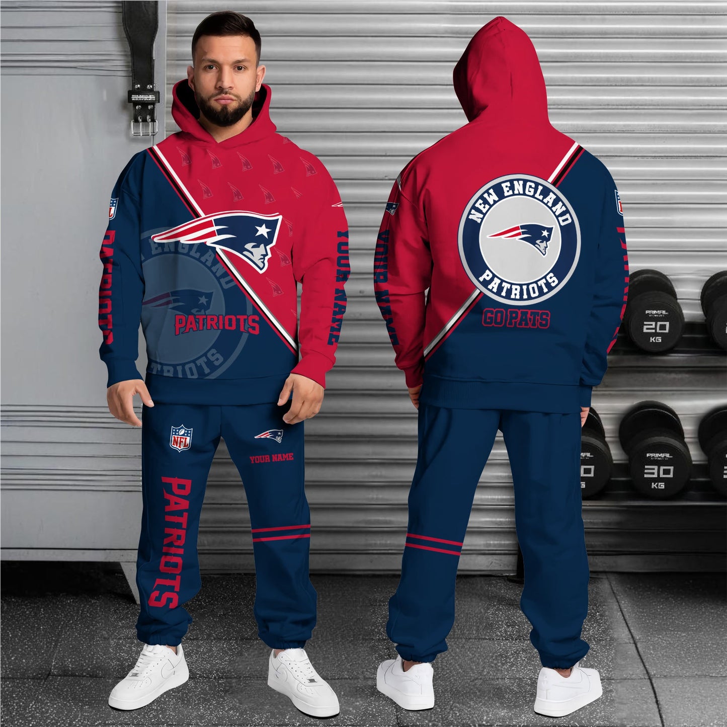 New England Patriots Combo Hoodie And Sweatpants Custom Your Name, Sport Clothings, Sport Gifts ETRG-62940