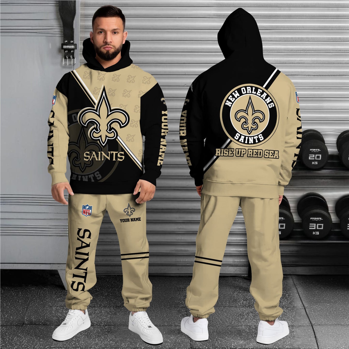 New Orleans Saints Combo Hoodie And Sweatpants Custom Your Name, Sport Clothings, Sport Gifts ETRG-62940