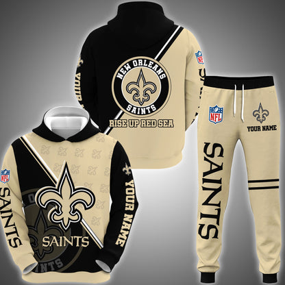 New Orleans Saints Combo Hoodie And Sweatpants Custom Your Name, Sport Clothings, Sport Gifts ETRG-62940