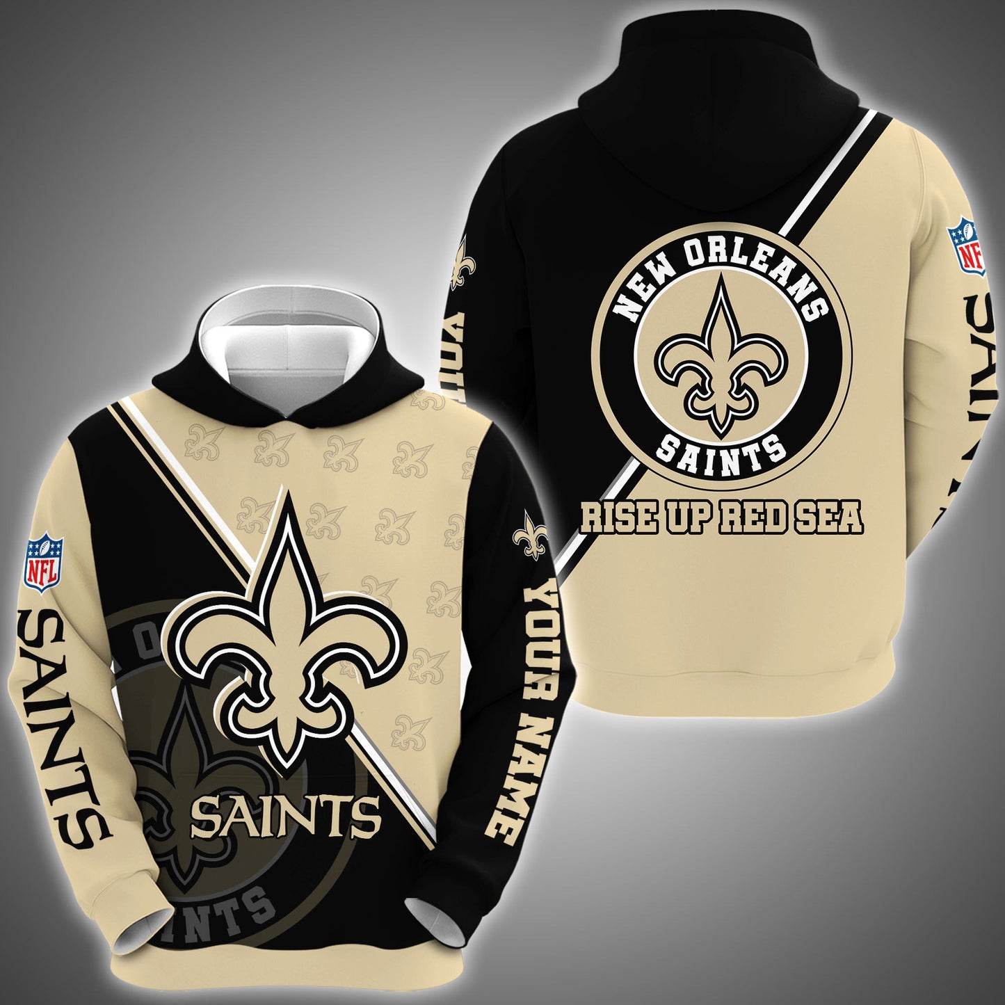 New Orleans Saints Combo Hoodie And Sweatpants Custom Your Name, Sport Clothings, Sport Gifts ETRG-62940