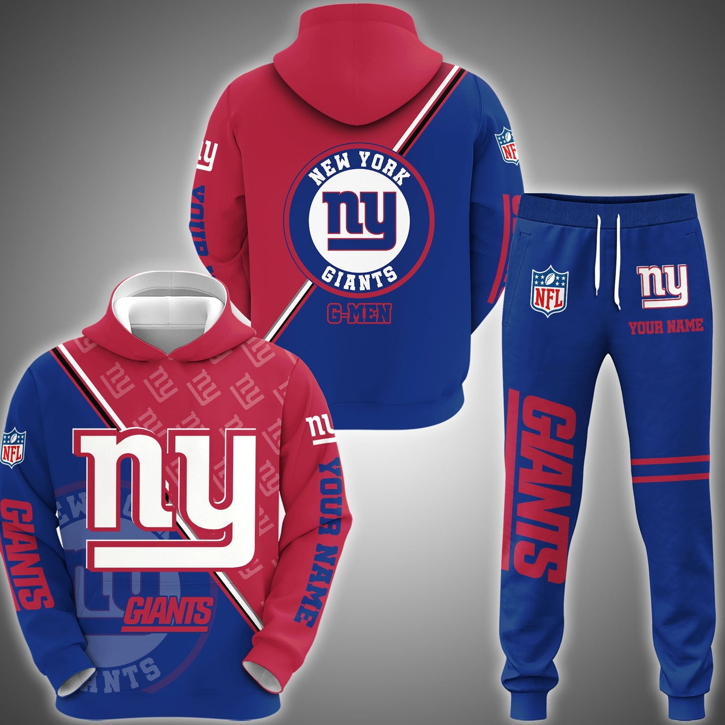 New York Giants Combo Hoodie And Sweatpants Custom Your Name, Sport Clothings, Sport Gifts ETRG-62940