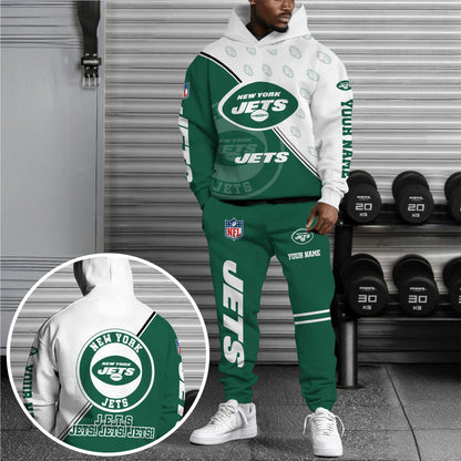 New York Jets Combo Hoodie And Sweatpants Custom Your Name, Sport Clothings, Sport Gifts ETRG-62940