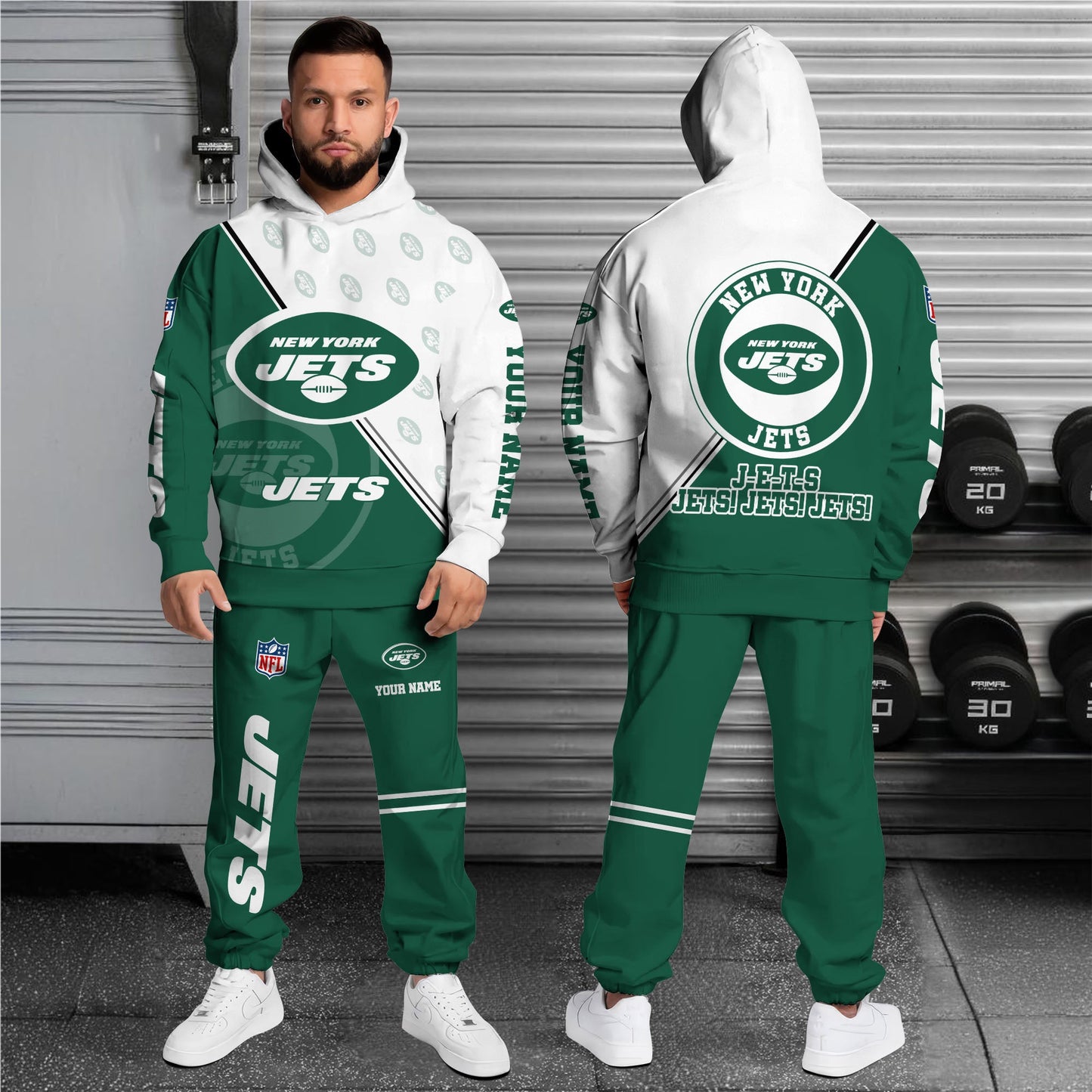 New York Jets Combo Hoodie And Sweatpants Custom Your Name, Sport Clothings, Sport Gifts ETRG-62940