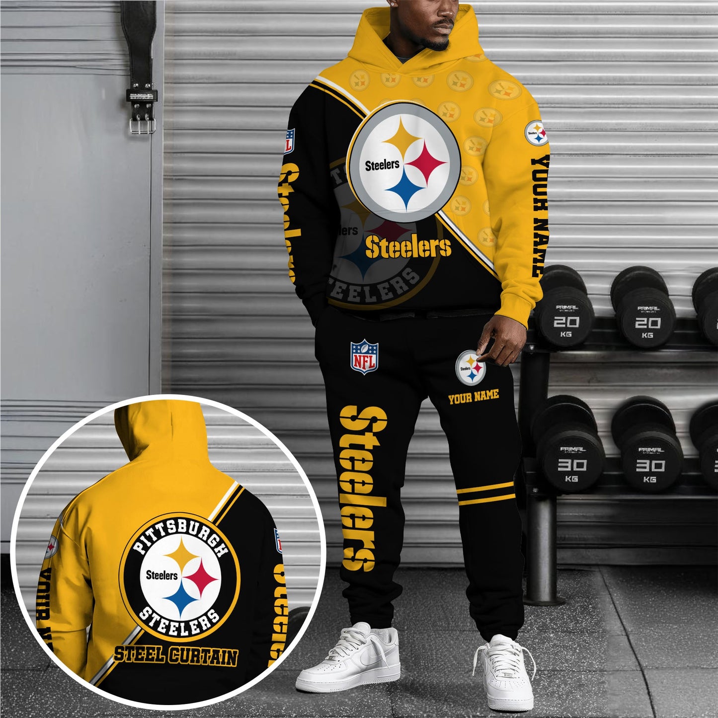 2 Best Selling Pittsburgh Steelers Combo Hoodie And Sweatpants Custom Your Name, Sport Clothings, Sport Gifts ETRG-62940