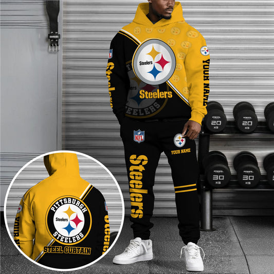 2 Best Selling Pittsburgh Steelers Combo Hoodie And Sweatpants Custom Your Name, Sport Clothings, Sport Gifts ETRG-62940