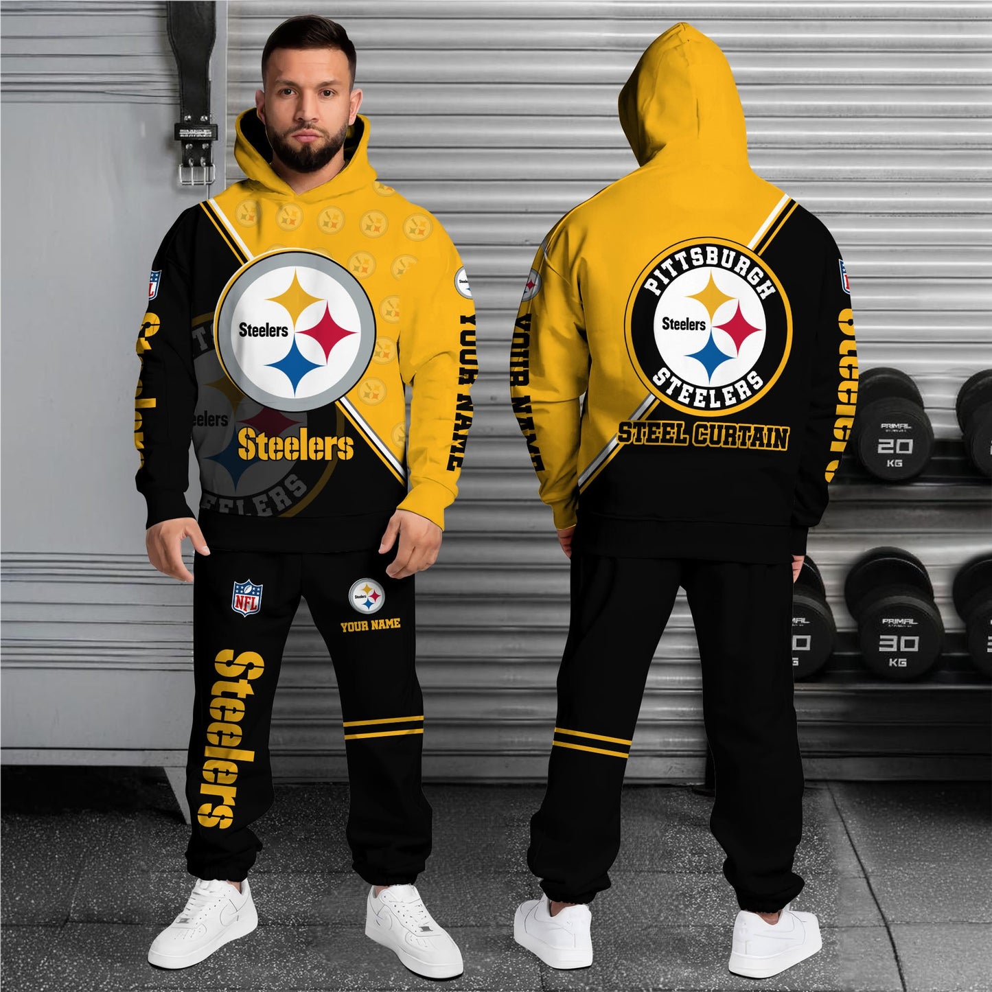 2 Best Selling Pittsburgh Steelers Combo Hoodie And Sweatpants Custom Your Name, Sport Clothings, Sport Gifts ETRG-62940