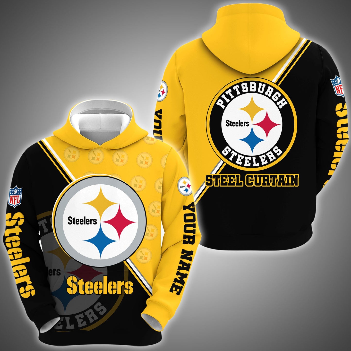 2 Best Selling Pittsburgh Steelers Combo Hoodie And Sweatpants Custom Your Name, Sport Clothings, Sport Gifts ETRG-62940