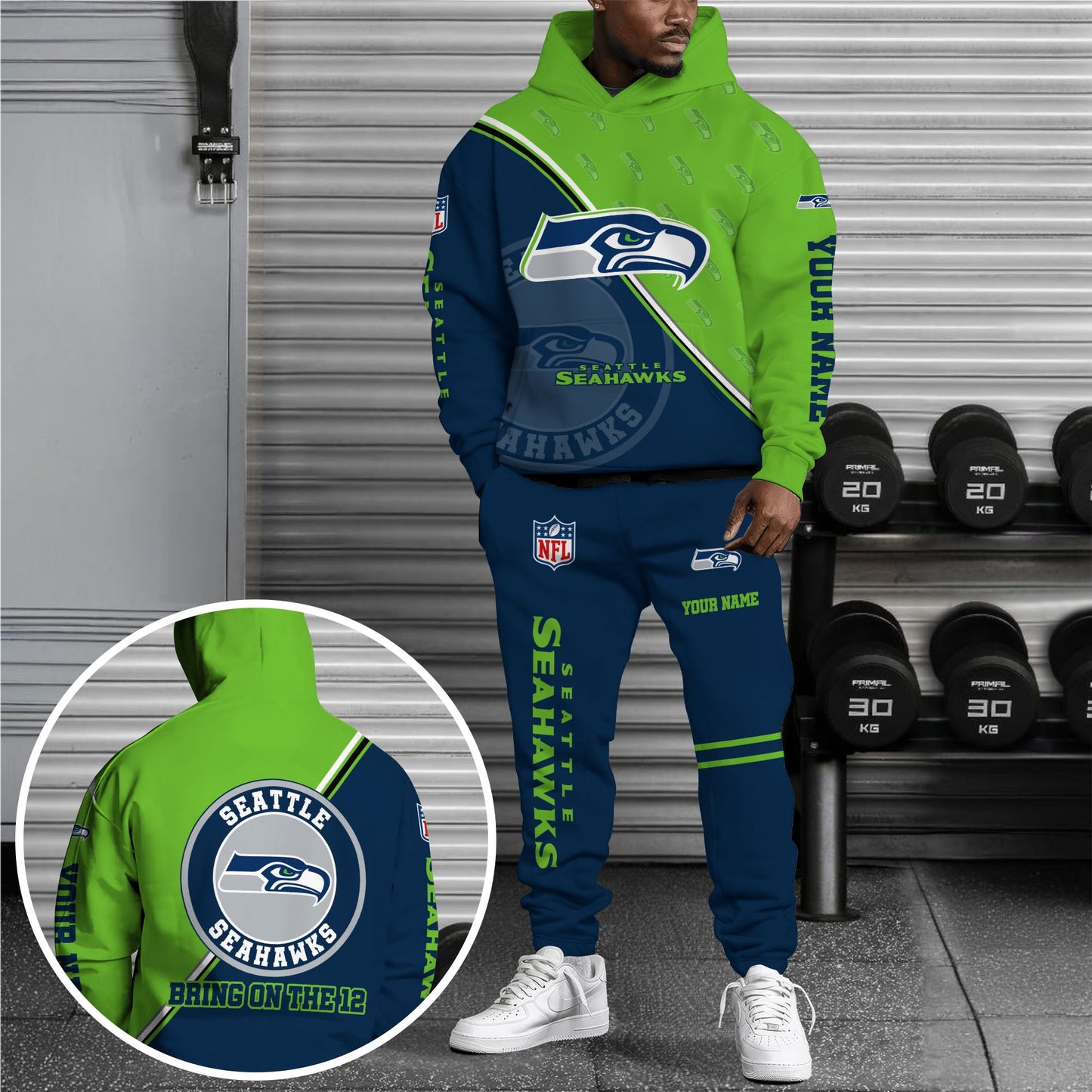 Seattle Seahawks Combo Hoodie And Sweatpants Custom Your Name, Sport Clothings, Sport Gifts ETRG-62940