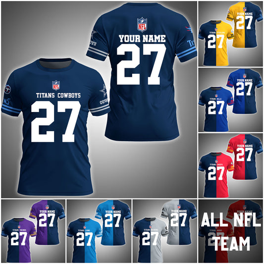 Tennessee Titans T-shirt Custom Team, Name And Number, Sport Gifts ETRG-63004