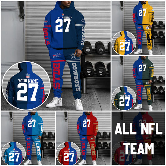 Buffalo Bills Combo Hoodie And Sweatpants Custom Team, Name And Number, Sport Gifts  ETRG-63041
