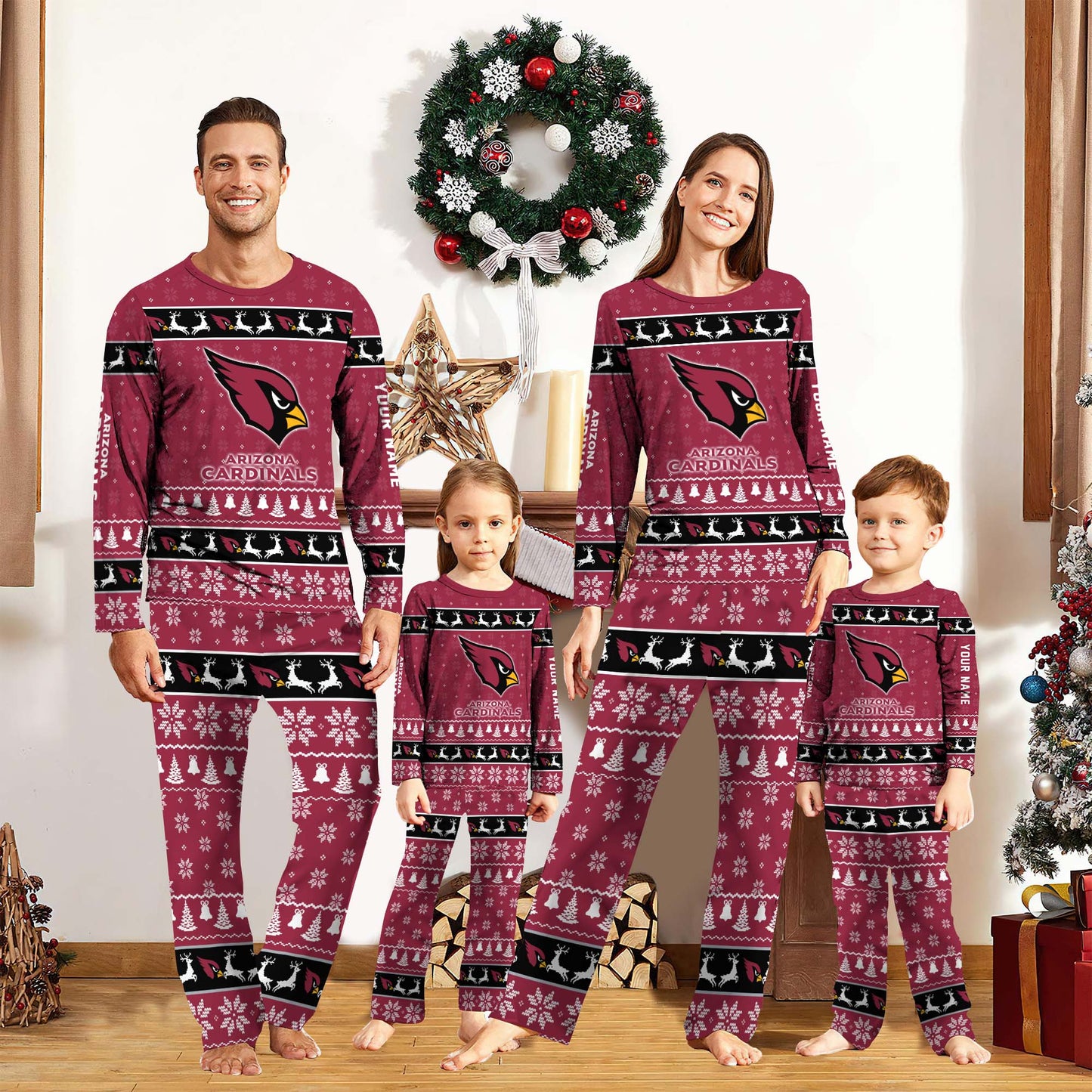 Arizona Cardinals Football Pajamas Custom Your Name, Sport Team Pajamas Set Gift for Fans ETUA-09253635