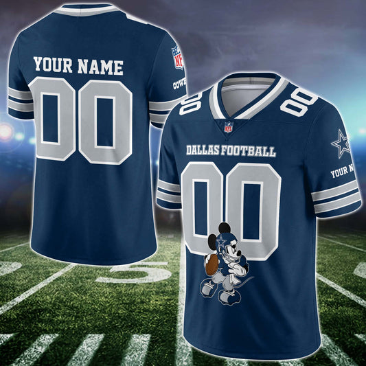 Dallas Cowboys Vneck Football Jersey Custom Name and Number, Football Team Gift for Fans ETUA-10023780