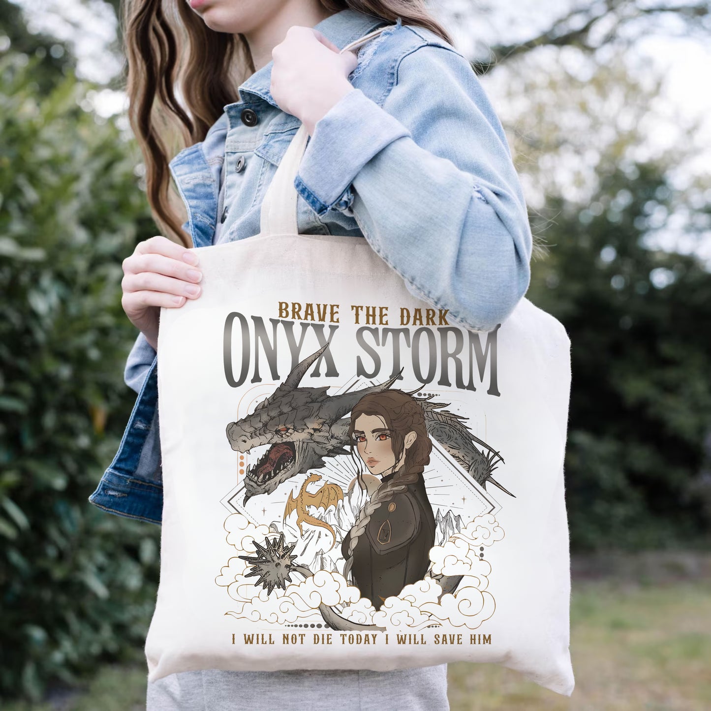 Onyx Storm Tote Bag – Brave the Dark Design