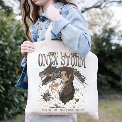 Onyx Storm Tote Bag – Brave the Dark Design