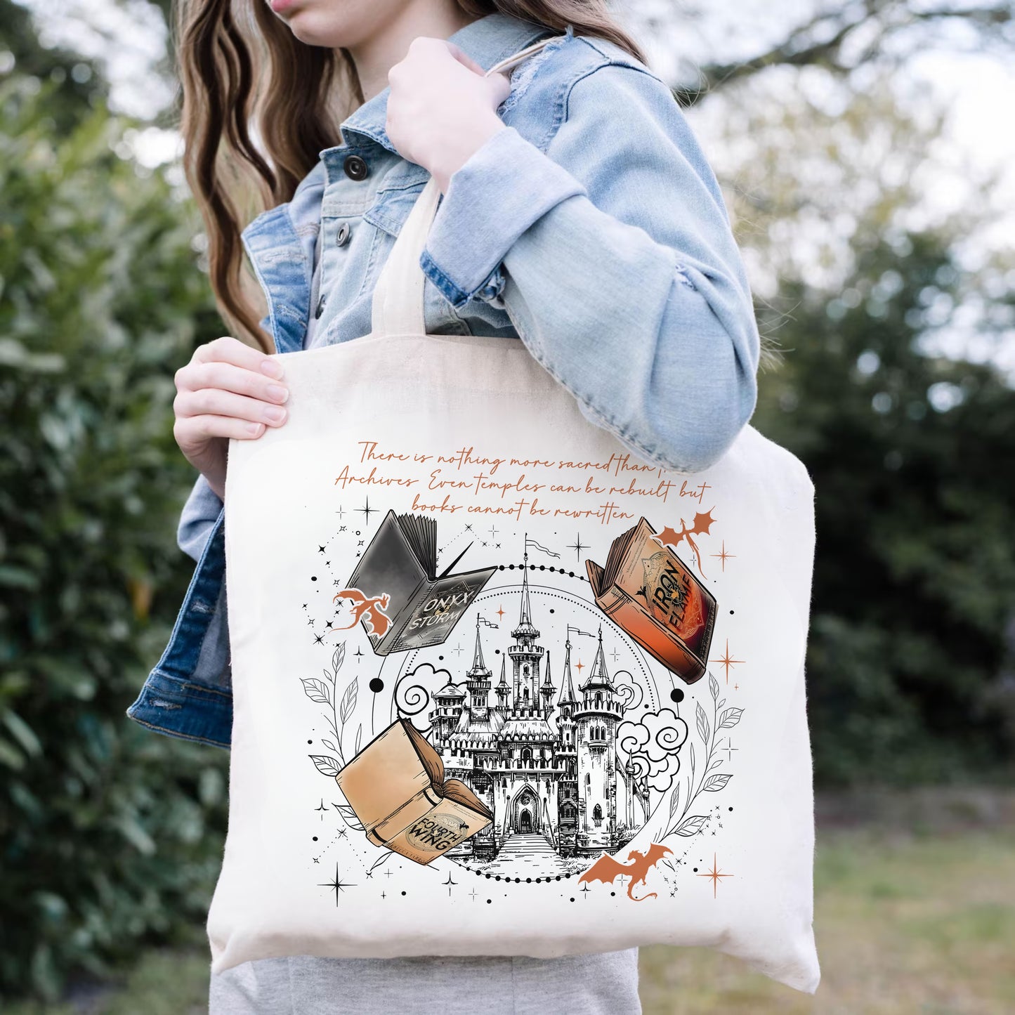 Empyrean Book Castle Tote – Fantasy Reader Bag