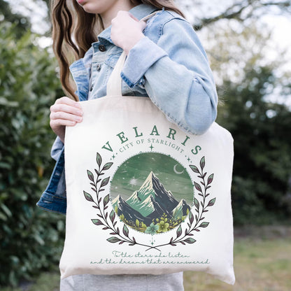 Velaris City of Starlight Tote – ACOTAR Quote Bag for Book Lovers